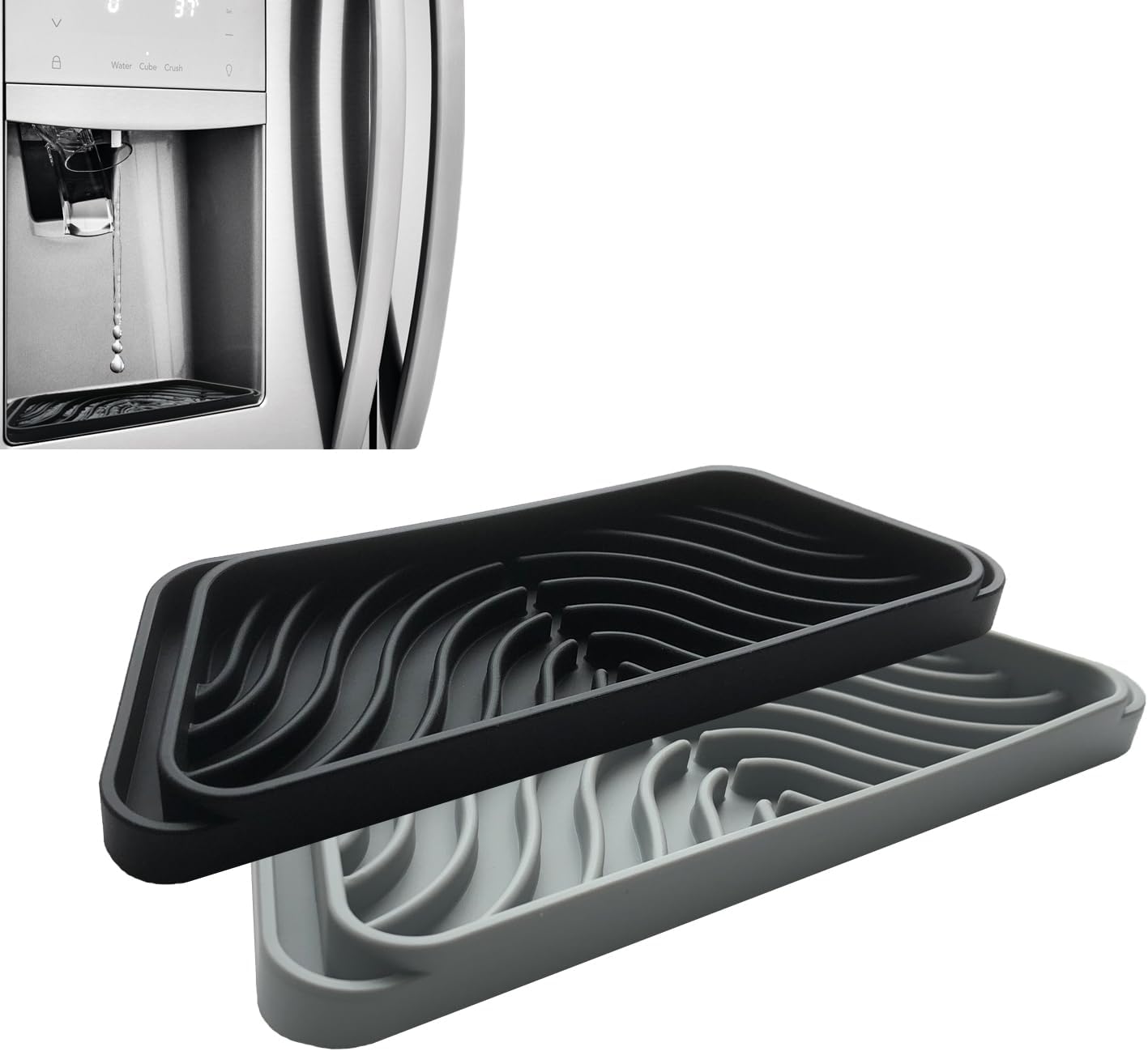 FARIRICAJON silicone drip tray placed under a refrigerator