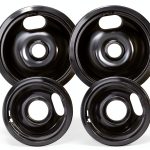 Blutoget Electric Stove Drip Pans Black Porcelain 2 Pack-0