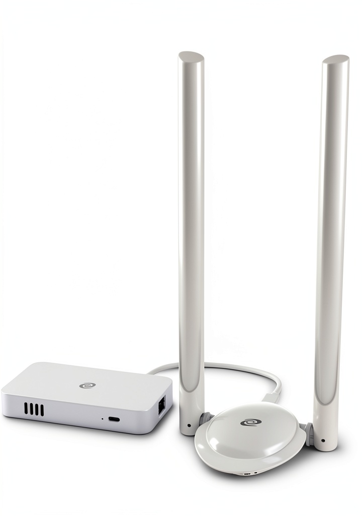 Installing Deeper Network Mini Wi‑Fi Router on a wooden desk