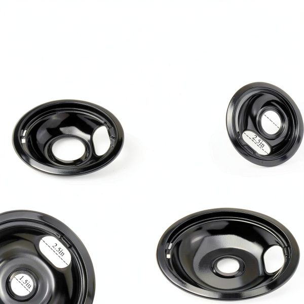 Blutoget Electric Stove Drip Pans Black Porcelain 2 Pack-1