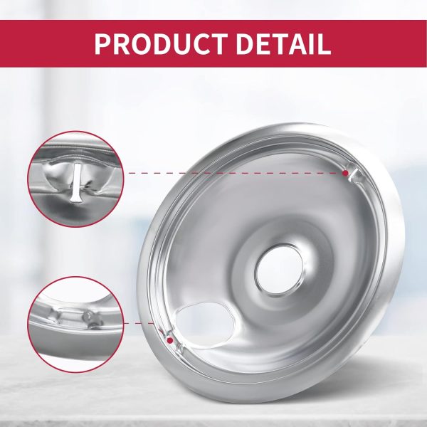 GE Stove Drip Pans Chrome Replacement COZZIVITA Durable-2