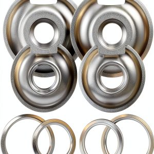 AMI PARTS Chrome Drip Pans Replacement Stove Burner Bowls-0