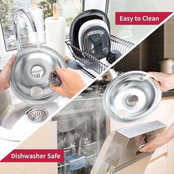 GE Stove Drip Pans Chrome Replacement COZZIVITA Durable-6