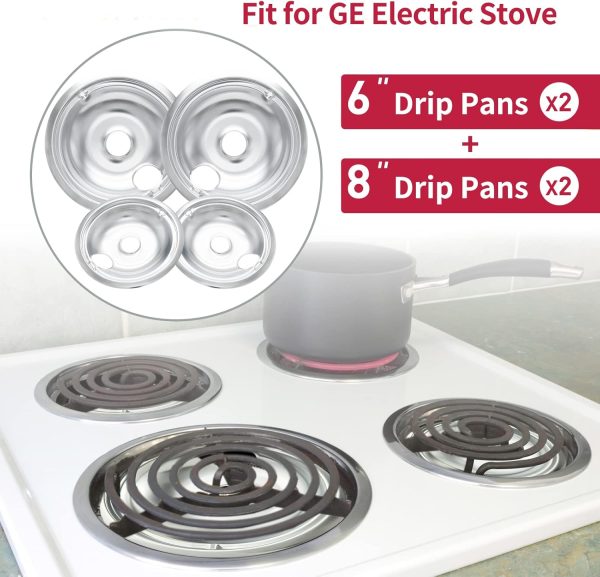 GE Stove Drip Pans Chrome Replacement COZZIVITA Durable-1