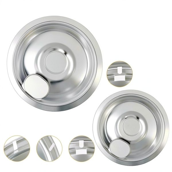 Polrios lora Silver Drip Pans Stainless Steel Range-1