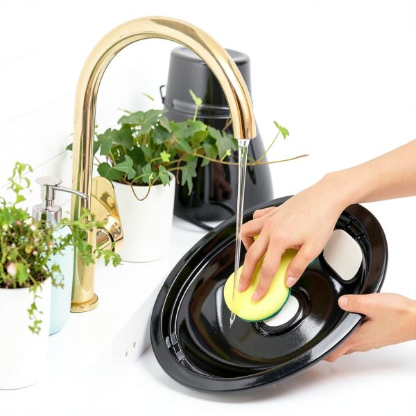 Blutoget Electric Stove Drip Pans Black Porcelain 2 Pack-8