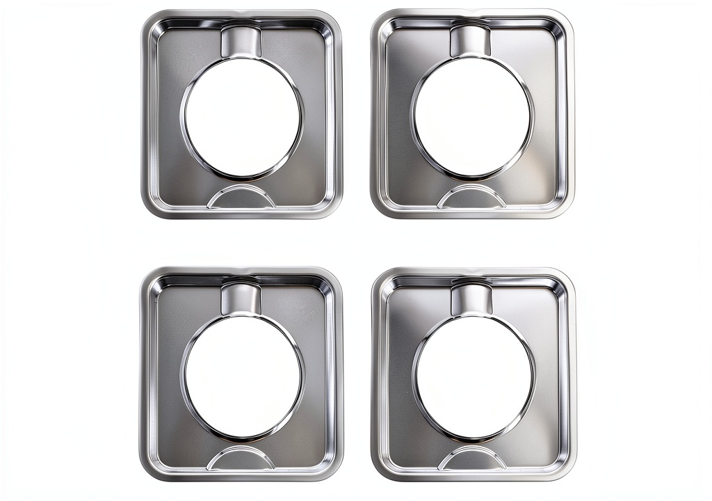 Kitchen Basics 101 Chrome Drip Pan on a stove