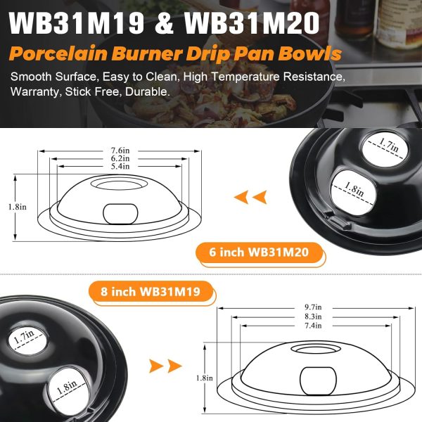 Blutoget WB31M20 WB31M19 Stove Drip Pans Porcelain Chrome-7