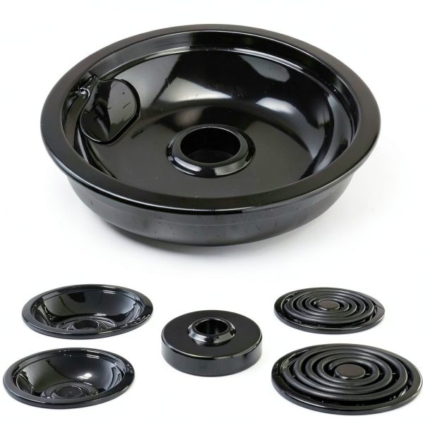 AMI PARTS Drip Pan Bowls Black Porcelain Range Replacement-5