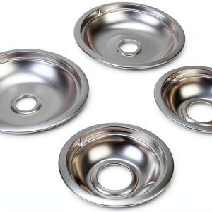 Whirlpool Chrome Drip Pans Genuine OEM Range Replacement-0