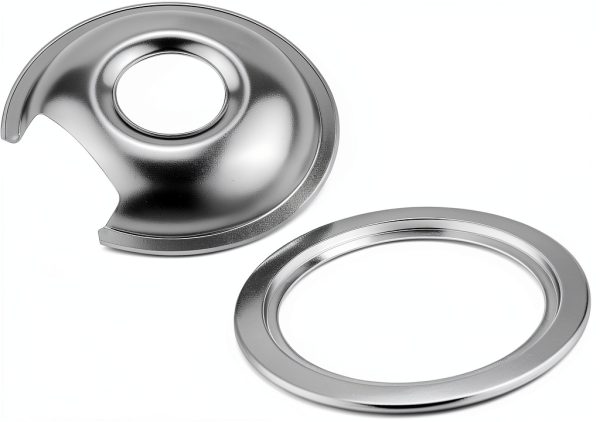 AMI PARTS Chrome Drip Pans Replacement Stove Burner Bowls-3