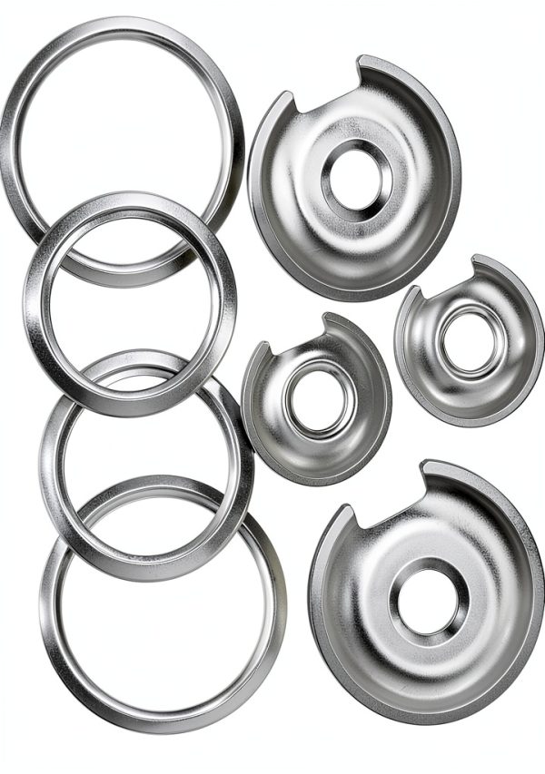 AMI PARTS Chrome Drip Pan Replacement Stove Burner Bowls-0