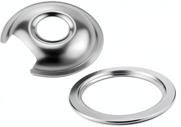 AMI PARTS Chrome Drip Pan Replacement Stove Burner Bowls-3