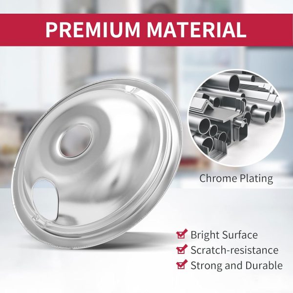 GE Stove Drip Pans Chrome Replacement COZZIVITA Durable-3