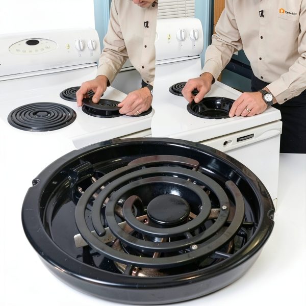 Blutoget Electric Stove Drip Pans Black Porcelain 2 Pack-5