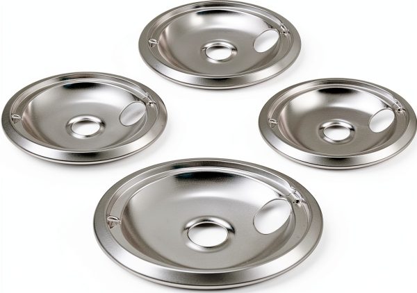 Kitchen Basics 101 Range Drip Pans Chrome Replacement Set-0