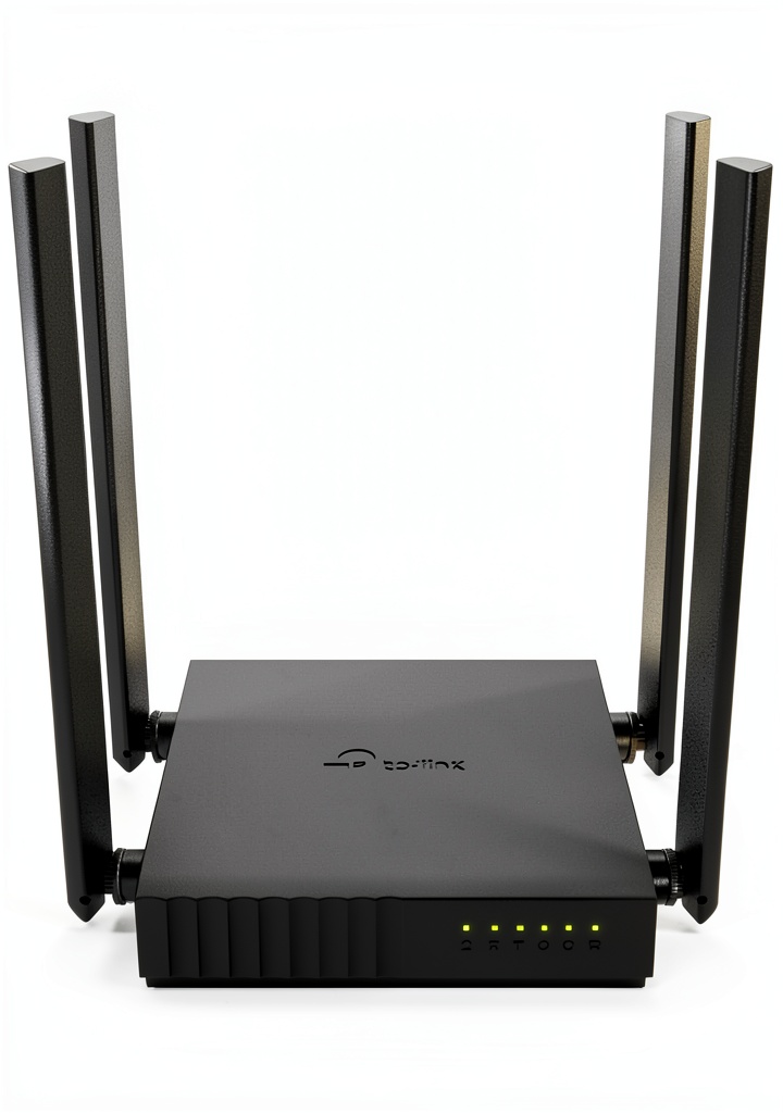 Installing TP‑Link Archer C54 AC1200 Dual Band Router on a wooden desk