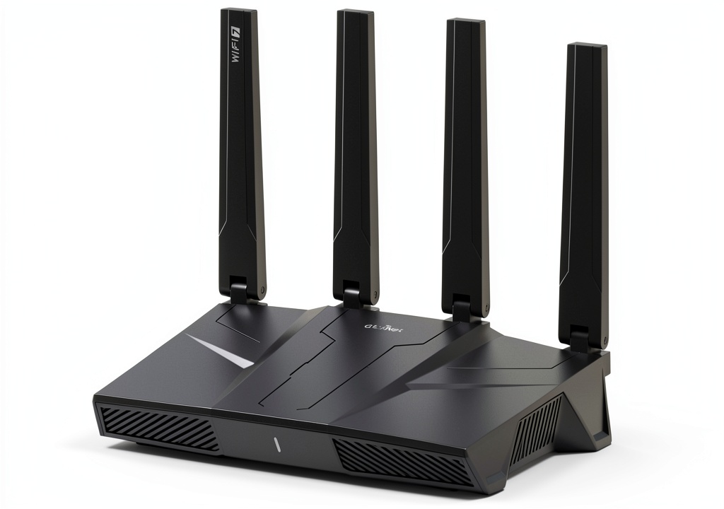 GL.iNet BE9300 router placed in a home office setting